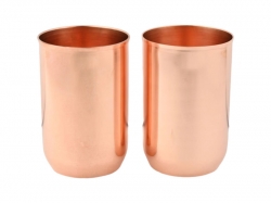 Premium Copper Tumbler Set of 2  Traditional Ayurvedic Design 350