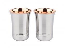 Premium Stainless Steel Tumblers with Copper Rim - Set of 2