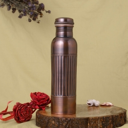 Pure Copper Bottle PREMIUM ANTIQUE Finish 950 Ml Capacity Lining 