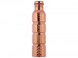Hammered Pure Copper Water Bottle Seamless 1000 Ml Capacity