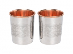 Set Of Two Copper and Stainless Steel Tumbler