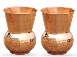 Set of Two Hand Hammered Copper Tumbler