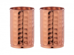 Set of Two Pure Copper Hammered Tum