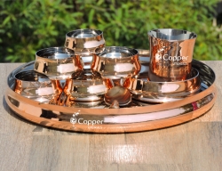 Traditional Copper Thali with Assorted Accessories