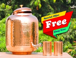 Twelve Liter Pure Copper Water Dispenser-Free Two Copper Tumbler