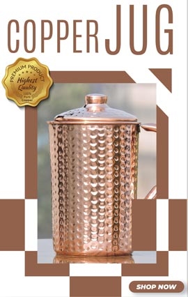 Buy qCup Plain & Hammered Copper Glass Set by SoulGenie